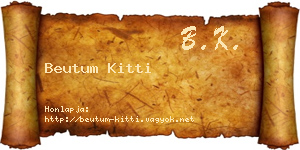 Beutum Kitti névjegykártya